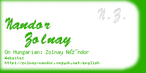 nandor zolnay business card